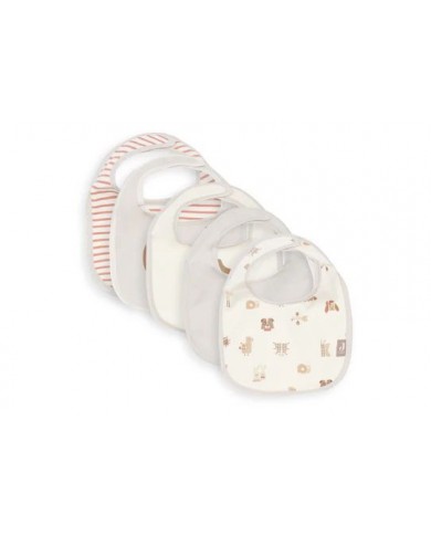 Lot de 5 Bavoirs Jersey imperméable - Animal Friends