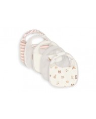 Lot de 2 bavoirs en éponge beige & kaki