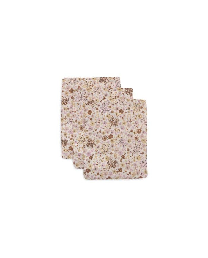 Lot de 3 Gants de Toilette Gaze de Coton 15x20cm - Flower Fairies