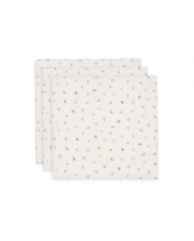 Lot de 3 tétras Gaze de Coton 70x70cm - Animal Friends