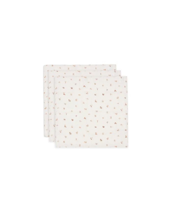 Lot de 3 tétras Gaze de Coton 70x70cm - Animal Friends