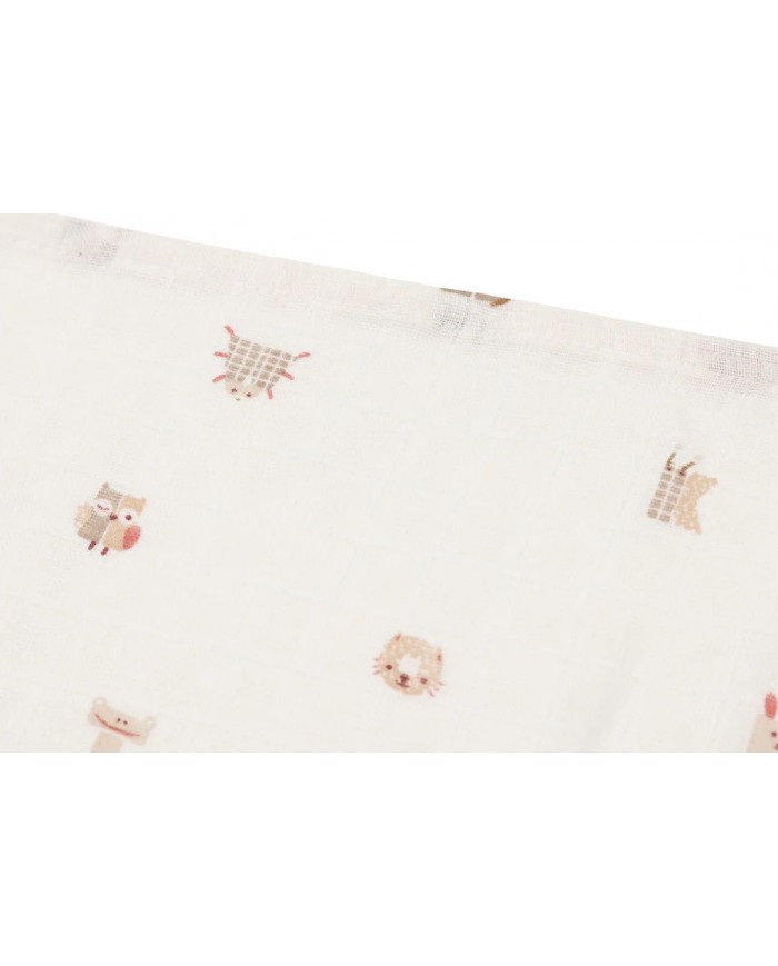 Lot de 3 tétras Gaze de Coton 70x70cm - Animal Friends