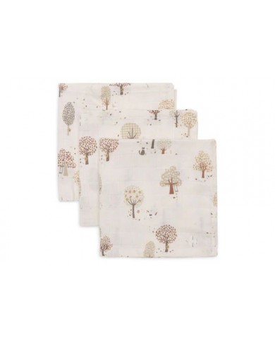 Lot de 3 Serviettes Gaze de Coton 31x31cm - Tiny Park Lot de 3 Serviettes Gaze de Coton 31x31cm - Tiny Park