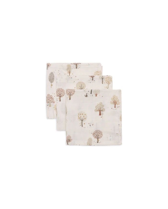 Lot de 3 Serviettes Gaze de Coton 31x31cm - Tiny Park