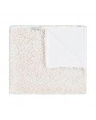 Couverture 75x100cm Basic Knit Ivory/Coral fleece