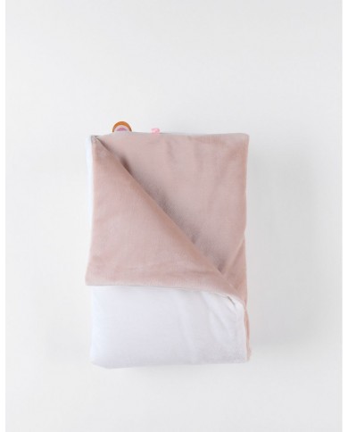 Couverture 75 x 100 cm Popsie, Gigi & Louli, écru/rose poudré
