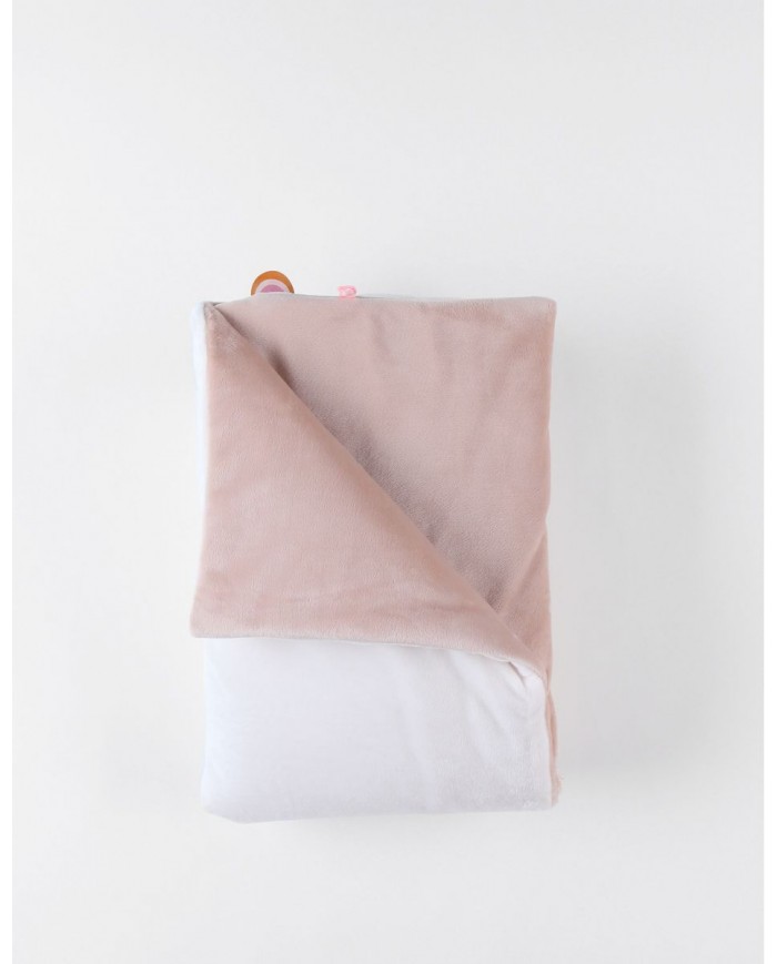 Couverture 75 x 100 cm Popsie, Gigi & Louli, écru/rose poudré