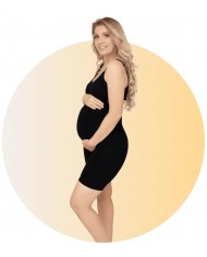 Short de maintien de grossesse sans coutures Noir - L