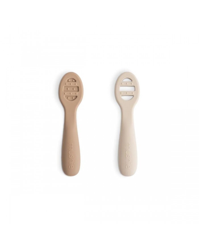 Lot de 2 cuillères sensorielles en silicone Natural / Shifting Sand