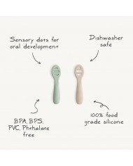Lot de 2 cuillères sensorielles en silicone Natural / Shifting Sand