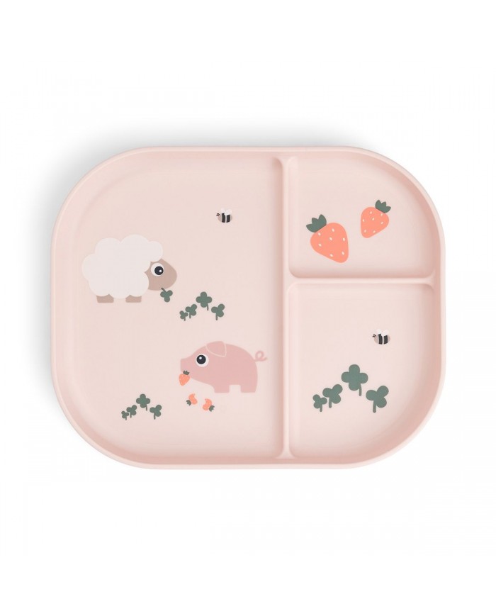 Assiette à compartiments Tiny Farm -  Powder Assiette à compartiments Tiny Farm -  Powder