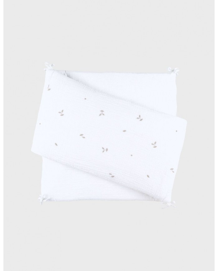 Tour de lit en gaze de coton bio brodé