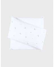 Tour de lit réversible beige brodé