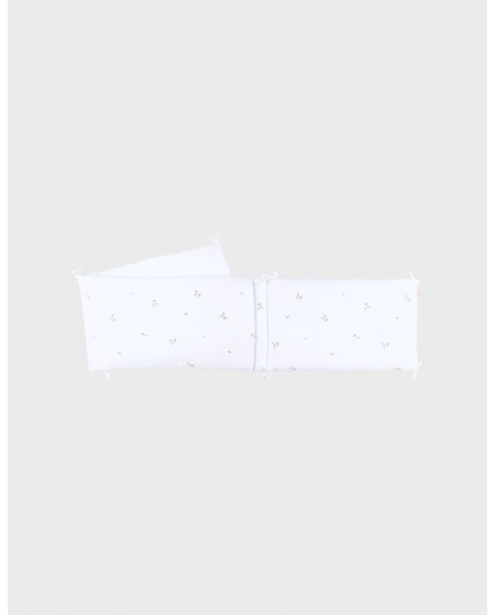 Tour de lit en gaze de coton bio brodé