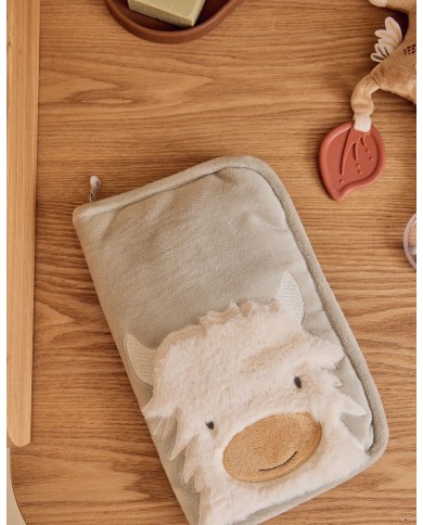 Protège carnet de santé fausse fourrure verte - Fluffy