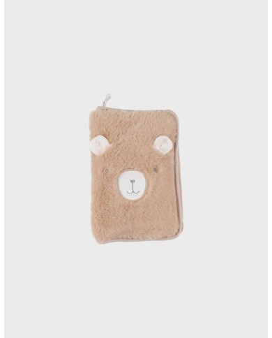 Protège carnet de santé fausse fourrure camel - Lily