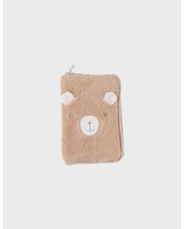 Protège carnet de santé fausse fourrure camel - Lily