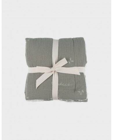 Couverture kaki en gaze coton bio 75x100 cm