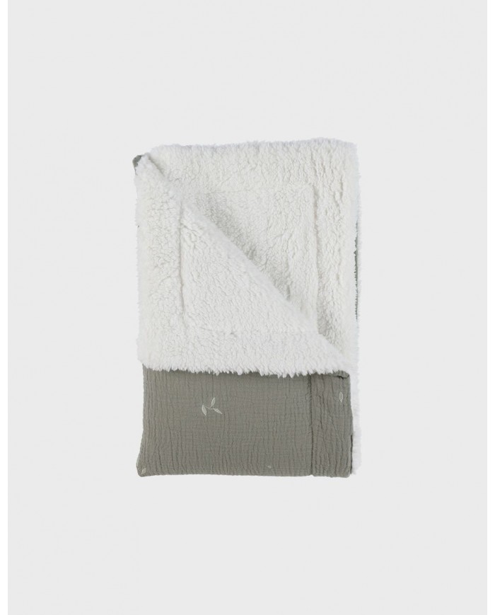 Couverture kaki en gaze coton bio 75x100 cm