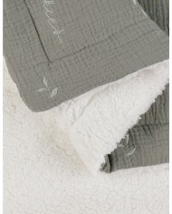 Couverture kaki en gaze coton bio 75x100 cm