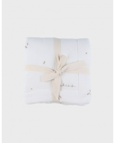 Couverture blanche en gaze de coton bio 75x100 cm