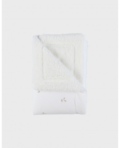 Couverture blanche en gaze de coton bio 75x100 cm