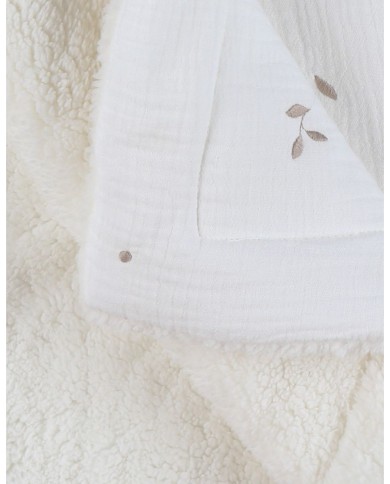 Couverture blanche en gaze de coton bio 75x100 cm