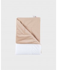 Couverture brodée écrue 75x100 cm en Veloudoux®