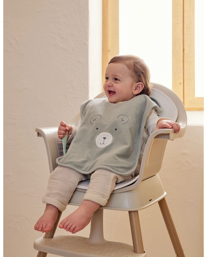 Lot de 2 bavoirs en éponge beige & kaki