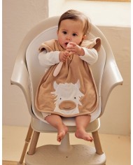 Lot de 2 bavoirs en éponge beige & kaki