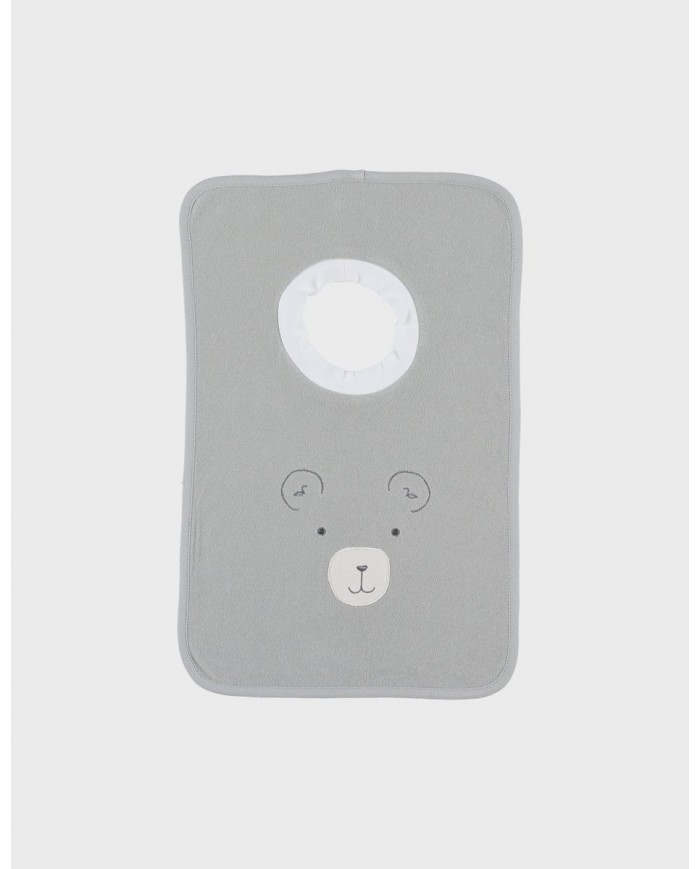 Lot de 2 bavoirs en éponge beige & kaki