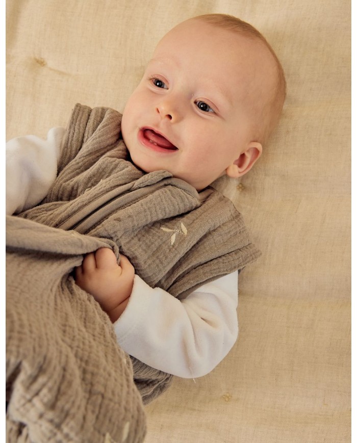 Gigoteuse 100 cm manches amovibles gaze de coton bio