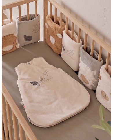 Gigoteuse écrue brodée 50 cm en Veloudoux® Gigoteuse écrue brodée 50 cm en Veloudoux®