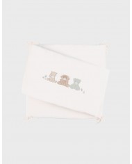 Tour de lit réversible beige brodé