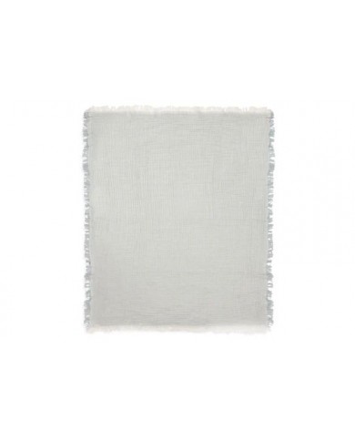 Couverture Berceau Gaze De Coton 75x100cm Fringe Stripe - Sea Green