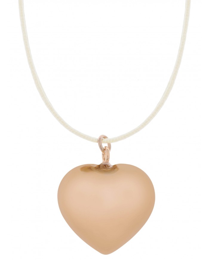 Sofie - Bola coeur rose gold - Cordon creme