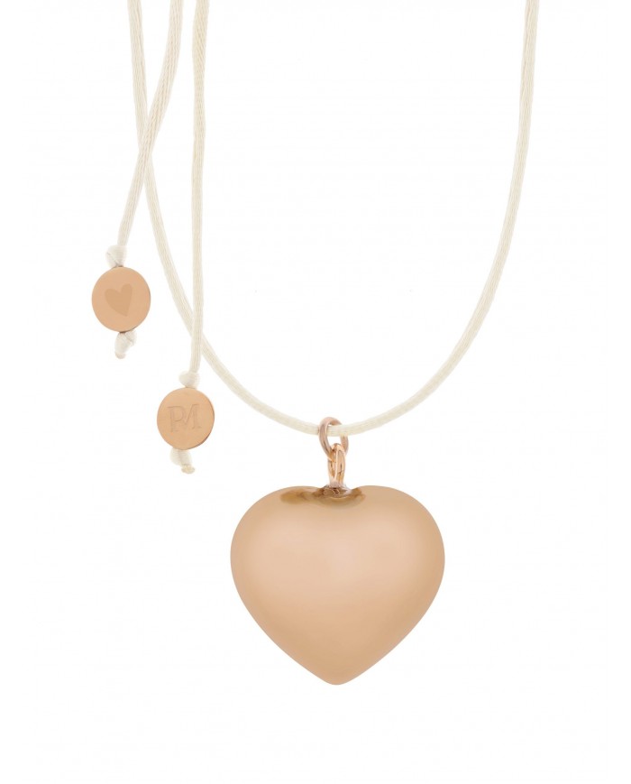 Sofie - Bola coeur rose gold - Cordon creme