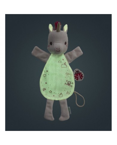 Doudou marionnette phosphorescent Lena