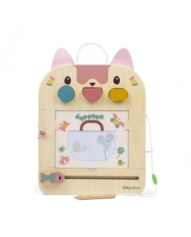 Ardoise Magique en bois Jeanne le chat