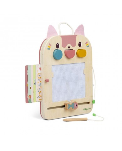 Ardoise Magique en bois Jeanne le chat