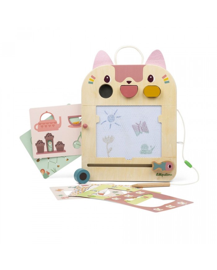 Ardoise Magique en bois Jeanne le chat