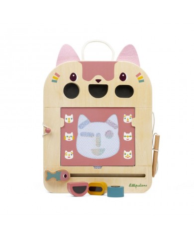 Ardoise Magique en bois Jeanne le chat