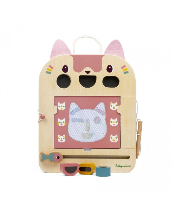 Ardoise Magique en bois Jeanne le chat