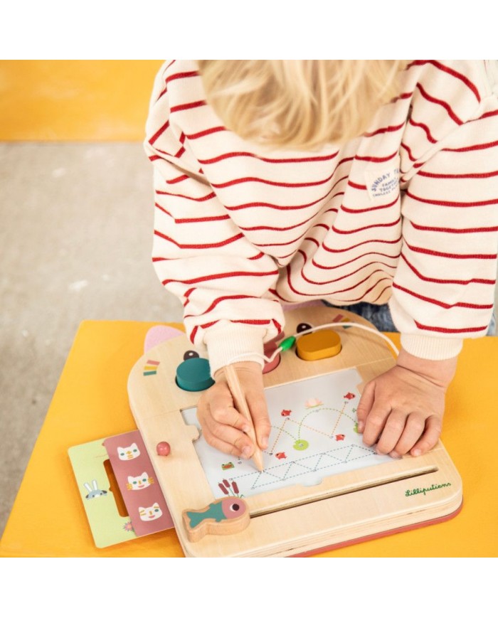 Ardoise Magique en bois Jeanne le chat