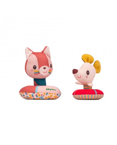 Jouets de bain flottants - Jeanne le chat et sa souris avec bouées Jouets de bain flottants - Jeanne le chat et sa souris avec bouées