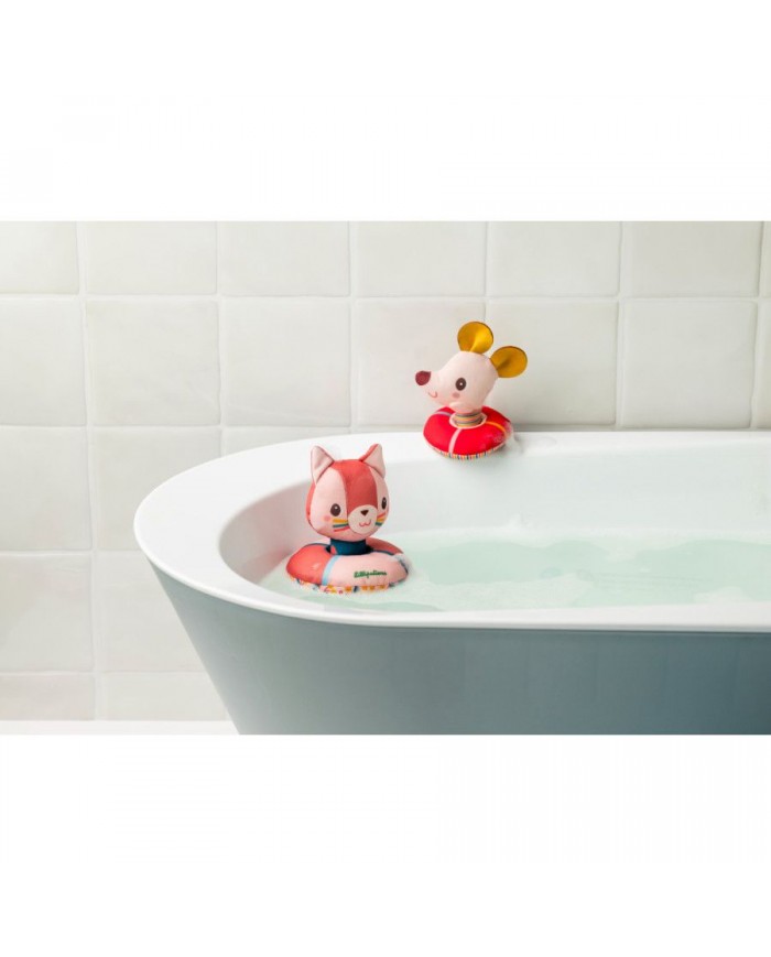 Jouets de bain flottants - Jeanne le chat et sa souris avec bouées