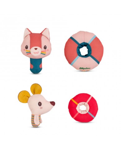 Jouets de bain flottants - Jeanne le chat et sa souris avec bouées Jouets de bain flottants - Jeanne le chat et sa souris avec bouées
