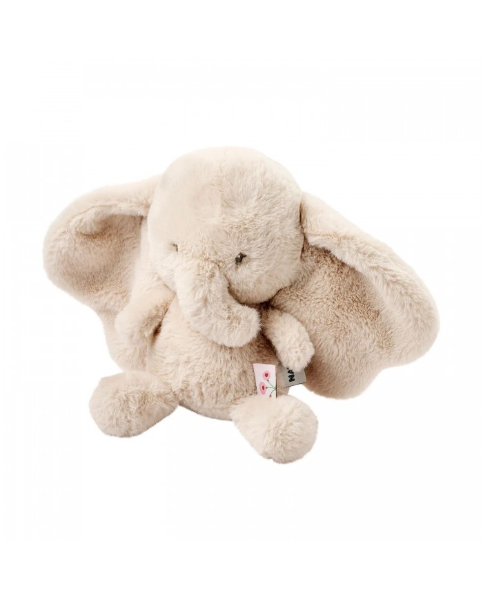 Peluche éléphant 30 cm longs poils - Sable - Fanfan