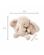 Peluche éléphant 30 cm longs poils - Sable - Fanfan