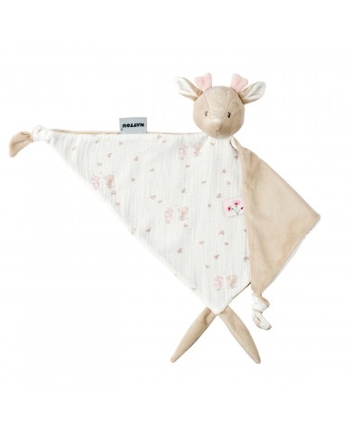 Maxi doudou biche gaze de cotton - Imprimé rose - Fanfan